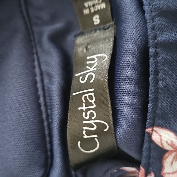 Crystal Sky, flowers dress, navy blue, size small - Picture 3 of 3
